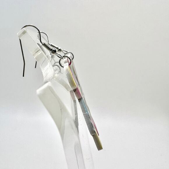 Patchwork Bear Earrings - Halloween Earrings - Punk Earrings - Teddy Bear Earrin - Picture 3 of 7